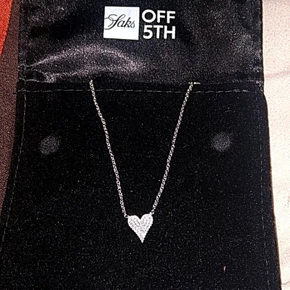Effy Jewelry 4kt White Gold Diamond Heart Pendant Necklace